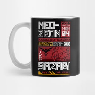 Neo Zeon - Mobile Suit Sazabi - Vintage Distressed Retro Mecha Anime Mug